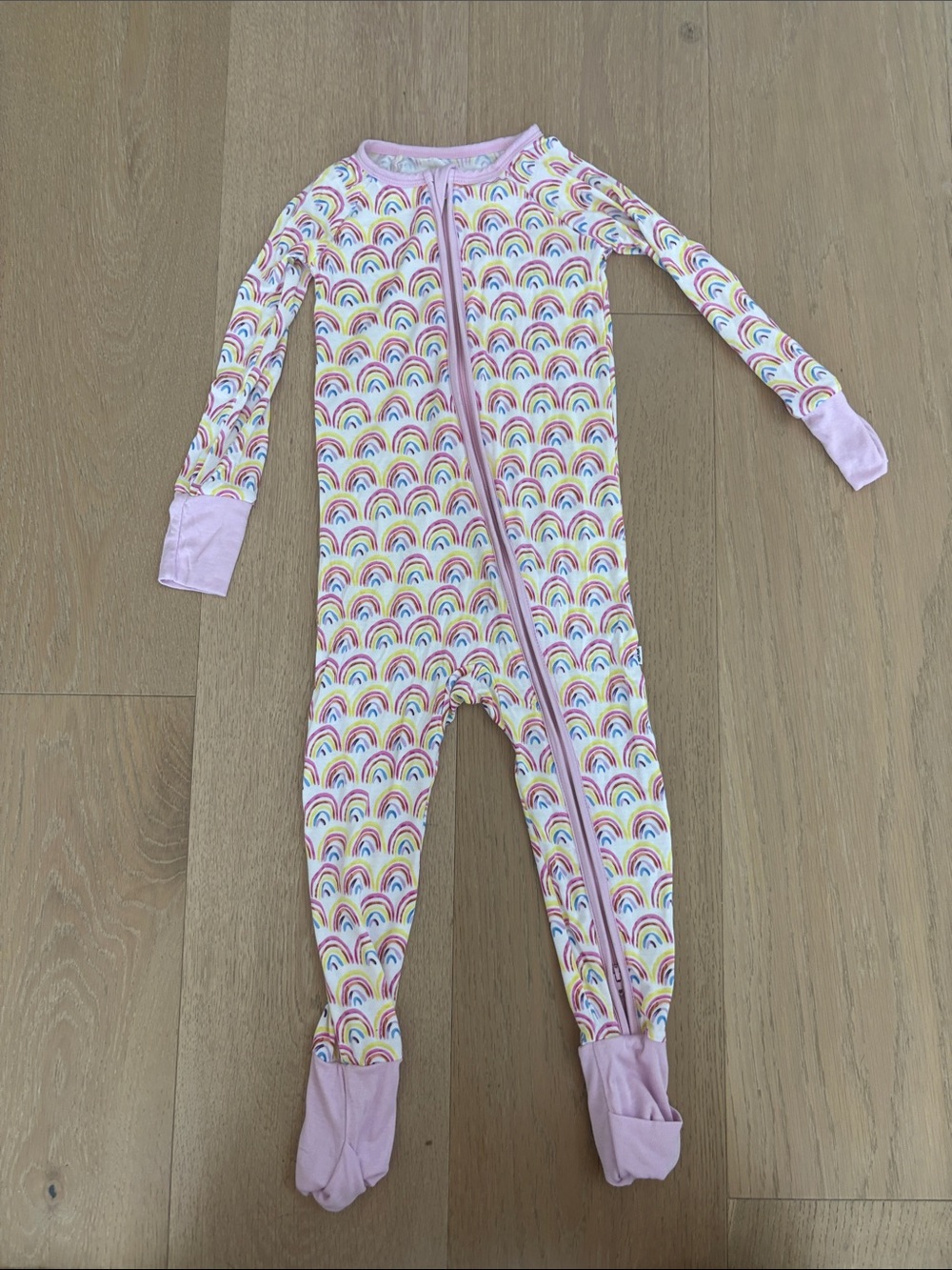 NWOT little Sleepies Rainbows Zippy